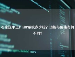 石家庄小工厂ERP系统多少钱？功能与价格有何不同？