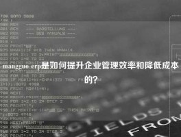 mangguo erp是如何提升企业管理效率和降低成本的？