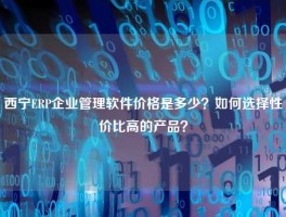 西宁ERP企业管理软件价格是多少？如何选择性价比高的产品？