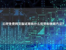 云呼免费网页版试用有什么优势和使用方法？