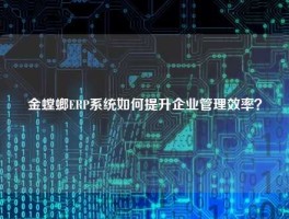 金螳螂ERP系统如何提升企业管理效率？