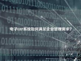 电子ERP系统如何满足企业管理需求？