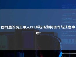 国网直签员工录入ERP系统该如何操作与注意事项?