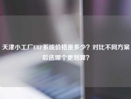 天津小工厂ERP系统价格是多少？对比不同方案后选哪个更划算？