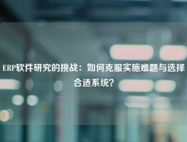 ERP软件研究的挑战：如何克服实施难题与选择合适系统？