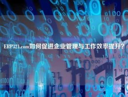 ERP321.com如何促进企业管理与工作效率提升？