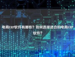 电商ERP软件有哪些？如何选择适合的电商ERP软件？