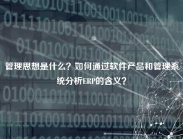 管理思想是什么？如何通过软件产品和管理系统分析ERP的含义？