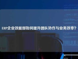 ERP企业效能部如何提升团队协作与业务效率？