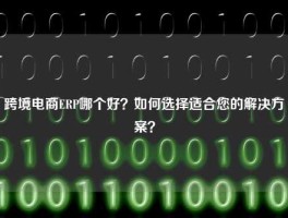 跨境电商ERP哪个好？如何选择适合您的解决方案？