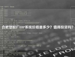 合肥塑胶厂ERP系统价格是多少？值得投资吗？