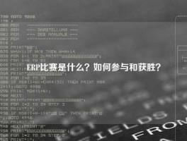 ERP比赛是什么？如何参与和获胜？