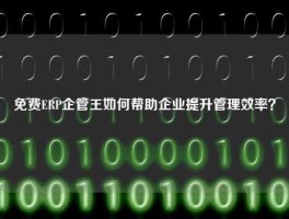 免费ERP企管王如何帮助企业提升管理效率？