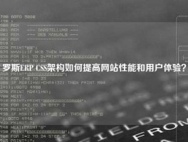 罗斯ERP CSS架构如何提高网站性能和用户体验？