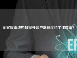 H5客服系统如何提升客户满意度和工作效率？