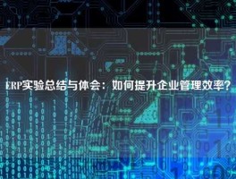 ERP实验总结与体会：如何提升企业管理效率？