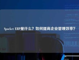 Spocket ERP是什么？如何提高企业管理效率？