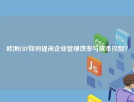 欧洲ERP如何提高企业管理效率与成本控制？
