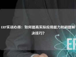 ERP实训心得：如何提高实际应用能力和问题解决技巧？