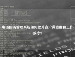 电话回访管理系统如何提升客户满意度和工作效率？
