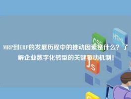 MRP到ERP的发展历程中的推动因素是什么？了解企业数字化转型的关键驱动机制！