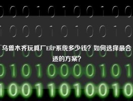 乌鲁木齐玩具厂ERP系统多少钱？如何选择最合适的方案？