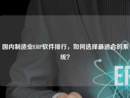 国内制造业ERP软件排行，如何选择最适合的系统？
