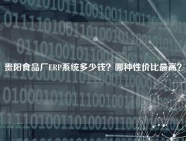 贵阳食品厂ERP系统多少钱？哪种性价比最高？