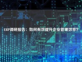 ERP调研报告：如何有效提升企业管理效率？