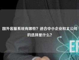 国外客服系统有哪些？适合中小企业和大公司的选择是什么？