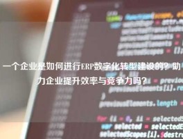 一个企业是如何进行ERP数字化转型建设的？助力企业提升效率与竞争力吗？