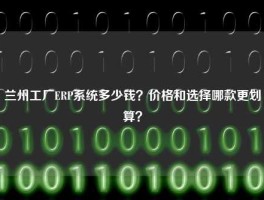 兰州工厂ERP系统多少钱？价格和选择哪款更划算？