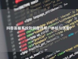 抖音客服系统如何提升用户体验与效率？