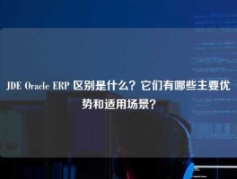 JDE Oracle ERP 区别是什么？它们有哪些主要优势和适用场景？