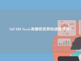 SAP ERP Oracle有哪些优势和适用场景？