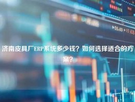 济南皮具厂ERP系统多少钱？如何选择适合的方案？