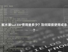 聚水潭SaaS ERP费用是多少？如何降低使用成本？