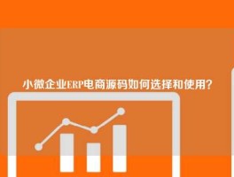 小微企业ERP电商源码如何选择和使用？