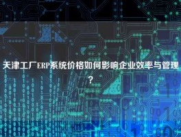 天津工厂ERP系统价格如何影响企业效率与管理？