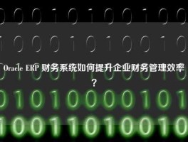 Oracle ERP 财务系统如何提升企业财务管理效率？