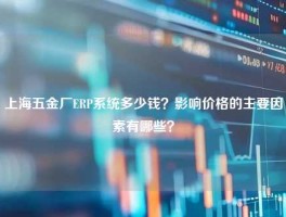 上海五金厂ERP系统多少钱？影响价格的主要因素有哪些？