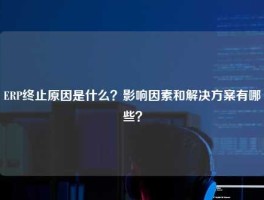 ERP终止原因是什么？影响因素和解决方案有哪些？