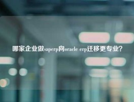 哪家企业做saperp向oracle erp迁移更专业？