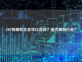 ERP有哪些企业可以选择？适合哪些行业？