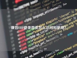 康哲ERP登录首页怎么访问和使用？