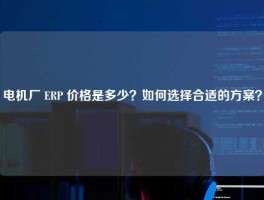 电机厂 ERP 价格是多少？如何选择合适的方案？