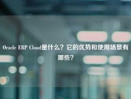 Oracle ERP Cloud是什么？它的优势和使用场景有哪些？