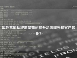 海外营销私域流量如何提升品牌曝光和客户转化？
