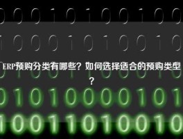 ERP预购分类有哪些？如何选择适合的预购类型？