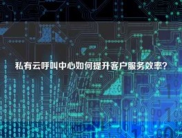 私有云呼叫中心如何提升客户服务效率？